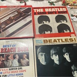 Lot the 5 vinil The Beatles and Beach Boys Vinyl Records